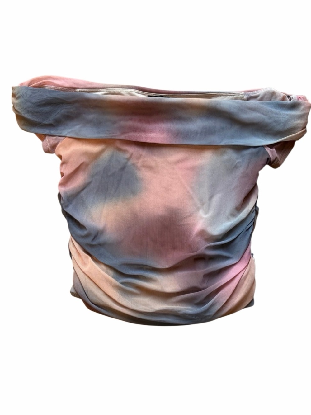 Dynamite Off Shoulder Tie Dye Tube Top Pink and Blue Size Large
